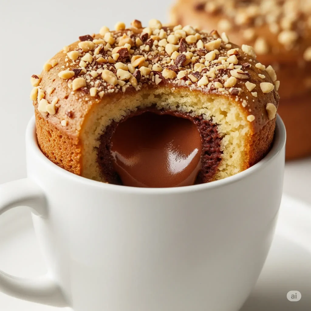 molten Nutella mug cake no egg