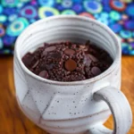 chocolate keto mug cake recipe in a mug